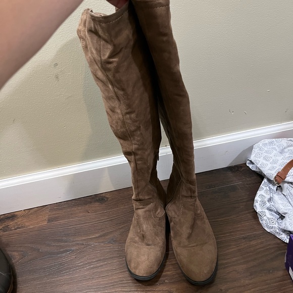 Taupe Knee High Boots - Picture 7 of 8